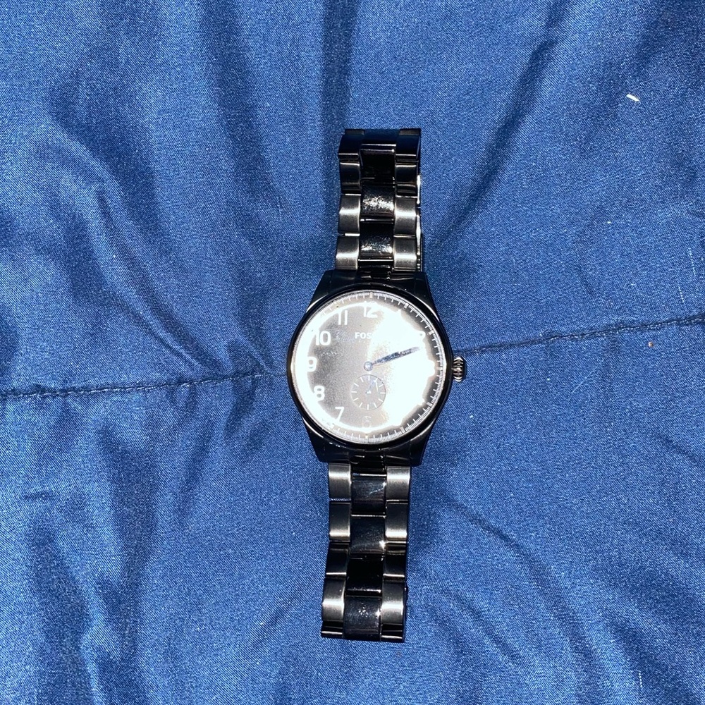 Men’s Black Fossil link watch